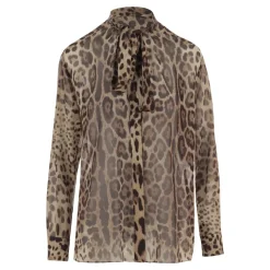 Chemise en georgette à imprimé animalier