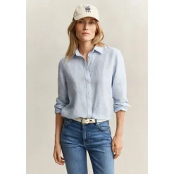 Chemise en lin coupe droite