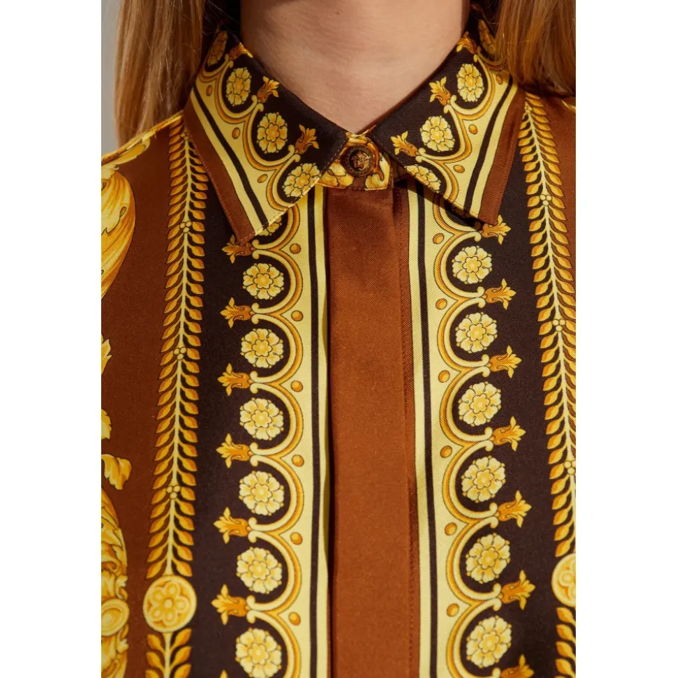 Chemise en soie avec impression 'Barocco'