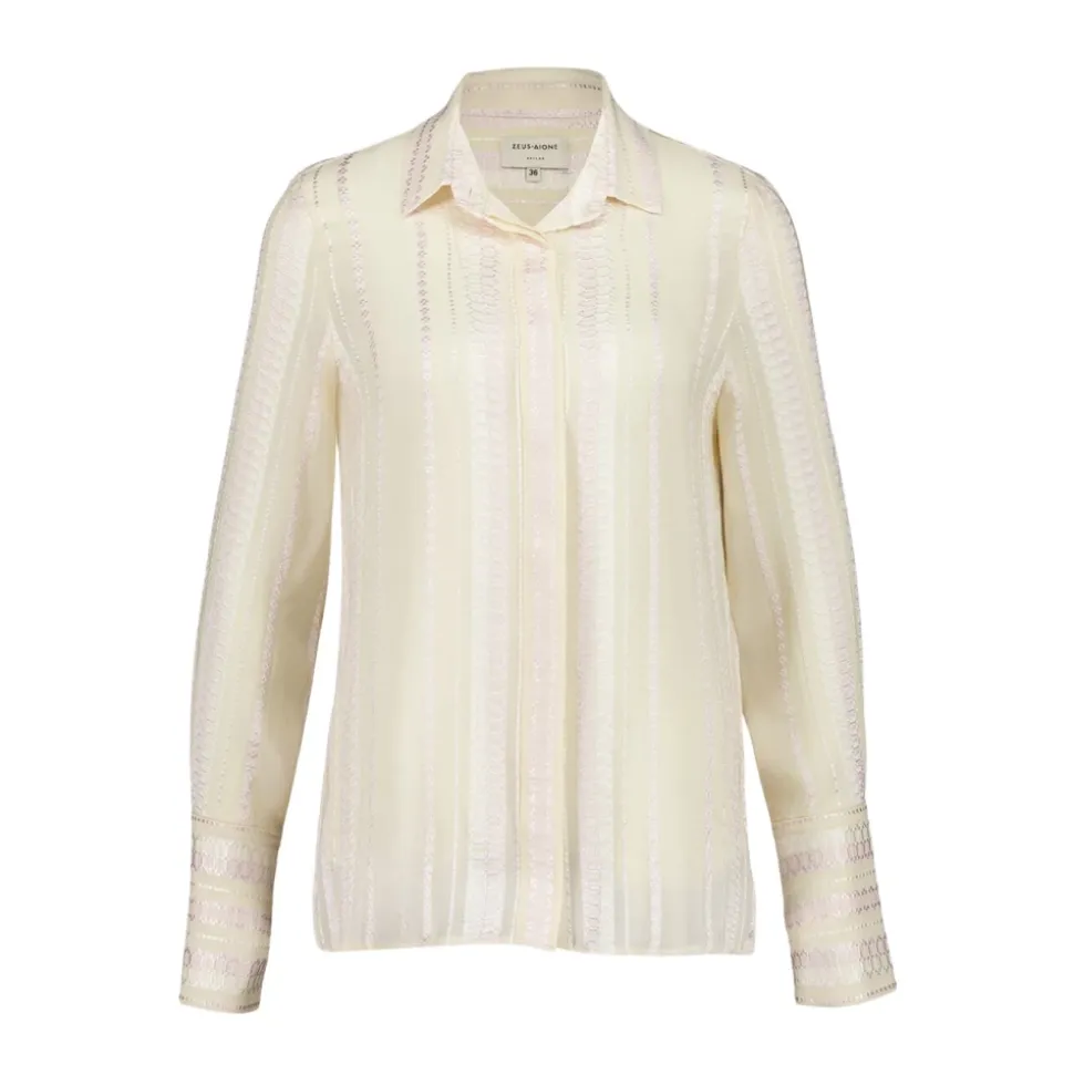 Chemise en Soie Texturée Crème