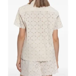Chemise à Manches Courtes en Coton Brodé
