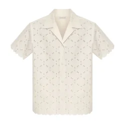 Chemise à Manches Courtes en Coton Brodé