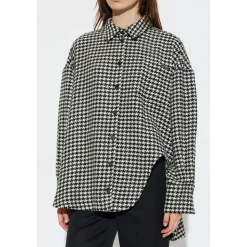 Chemise à motif pied-de-poule