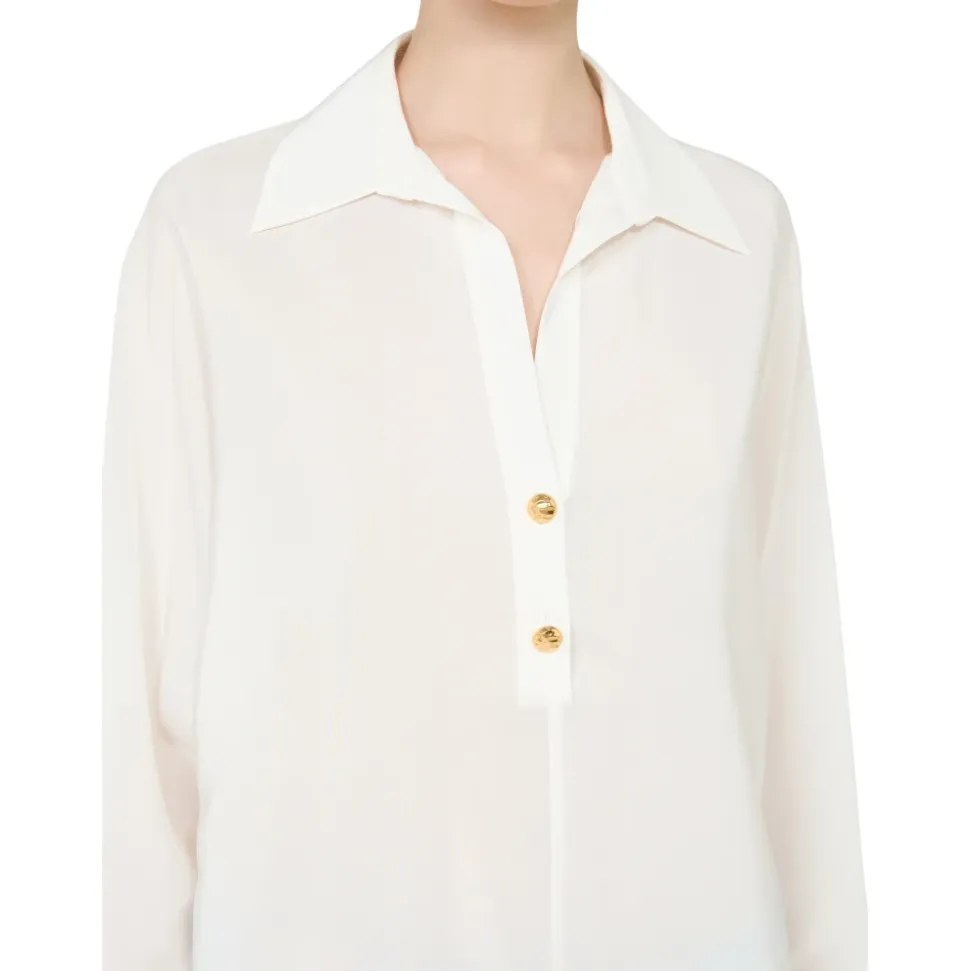 Chemise Polo en Crêpe de Chine