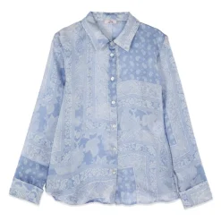 Chemise satinée à imprimé foulard