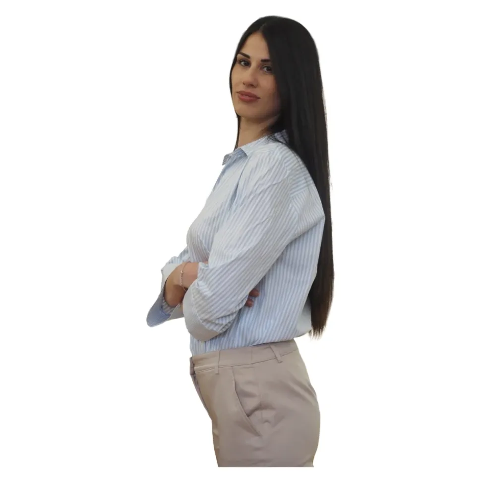 Chemise stretch en popeline rayée