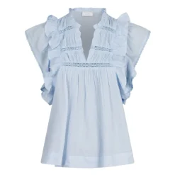Chemisier Voile Bleu Clair