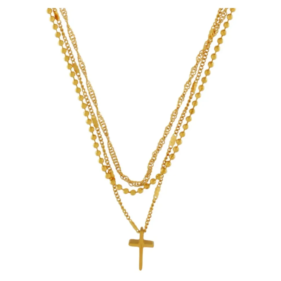 Collier Croix Or Imperméable Design Tendance