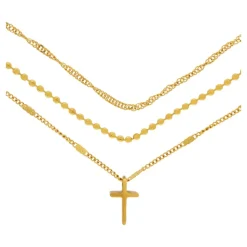 Collier Croix Or Imperméable Design Tendance