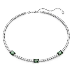 Collier de tennis unisexe Matrix vert rhodié 5666168
