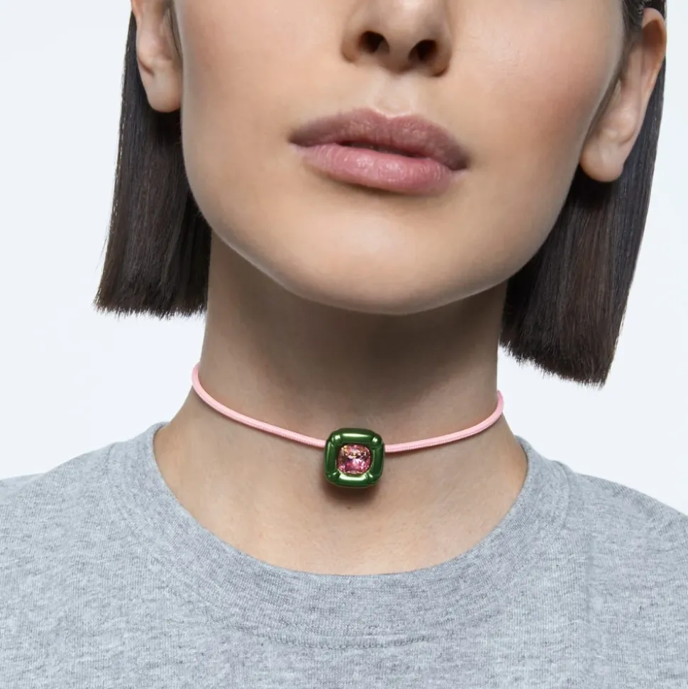 Collier Vert avec Pierre Taille Coussin