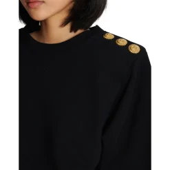 Cropped sweatshirt with buttons