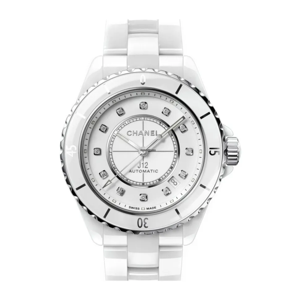 Donna - H5704 - Chanel J12 Quartz 33 Mm - Cadran blanc + Diamants
