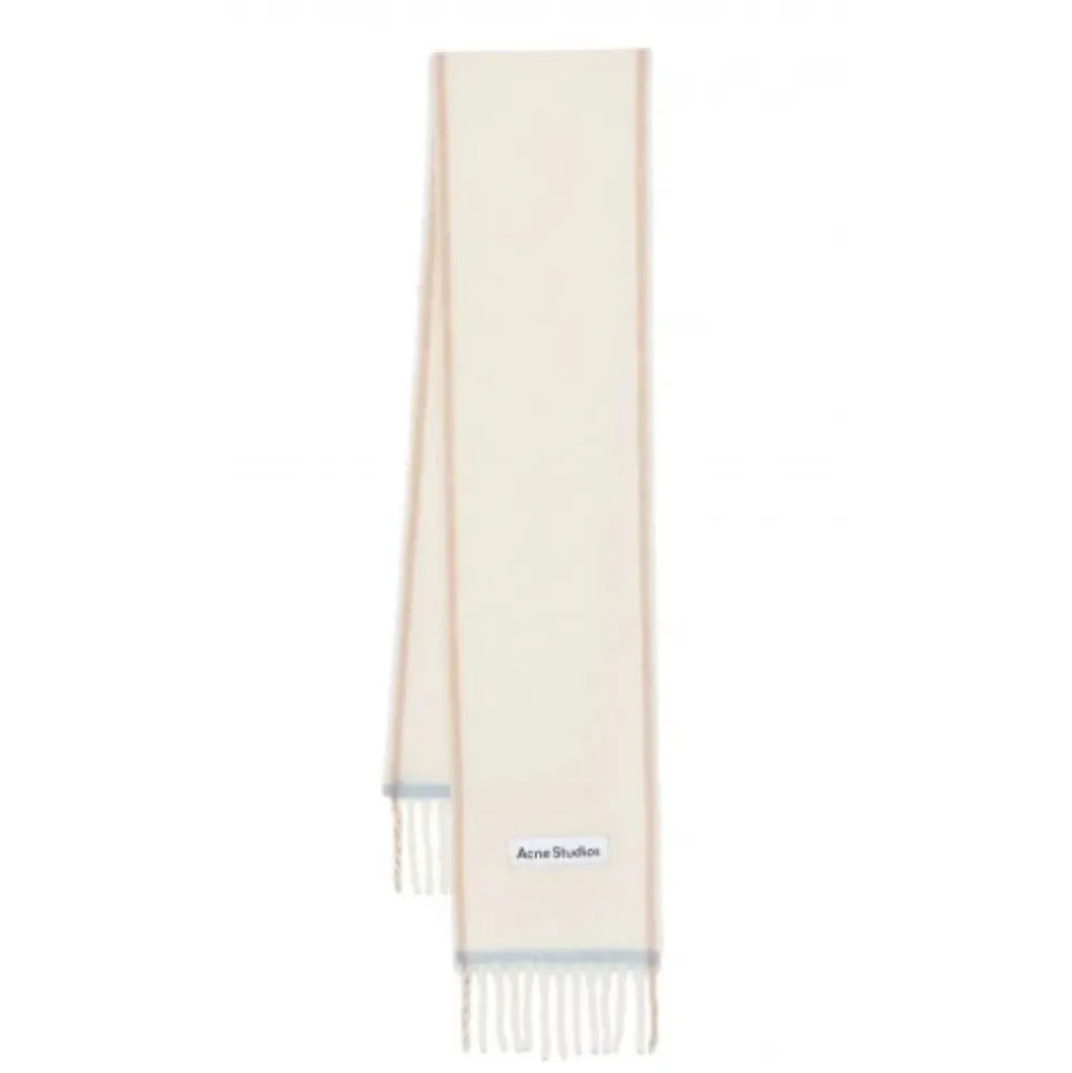Echarpe étroite laine mohair bords frangés