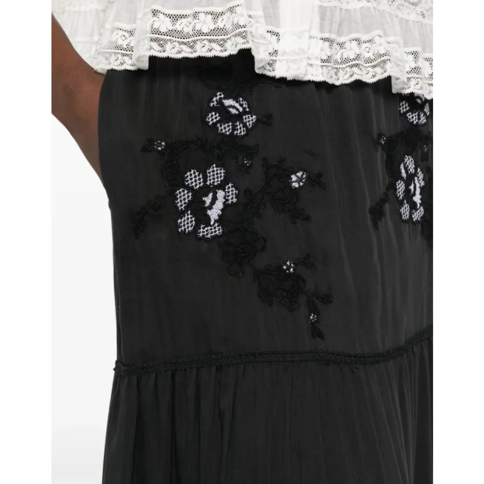 Elastic-waistband Maxi Skirt