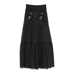Elastic-waistband Maxi Skirt