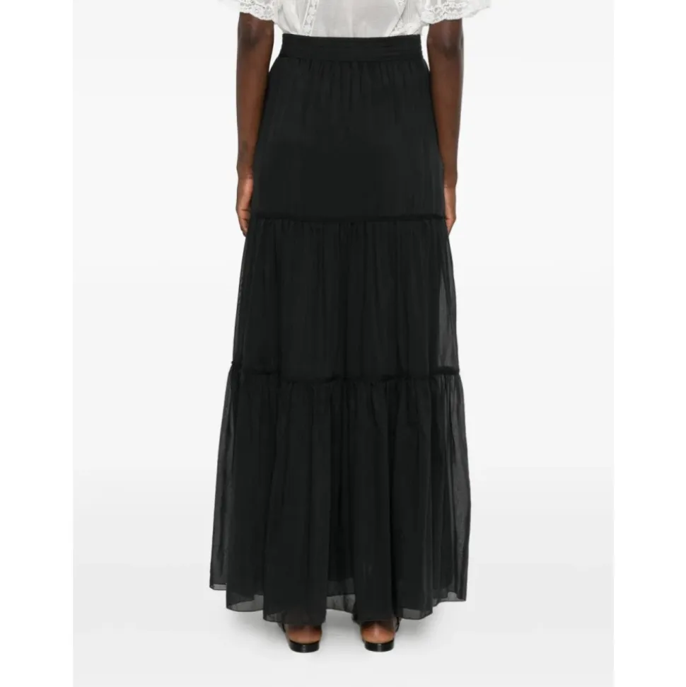 Elastic-waistband Maxi Skirt