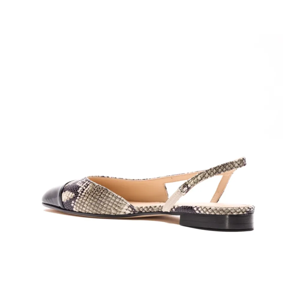 Escarpins Ballerines Slingback à Bout Contrastant