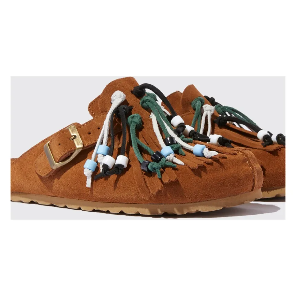 Gea Desert Mules Femme avec Pompons