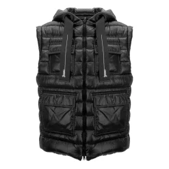 Gilet court matelassé à capuche