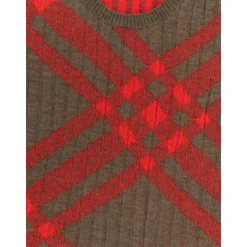 Gilet côtelé à intarsia à carreaux