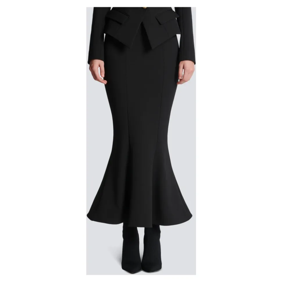 Grain de poudre midi skirt