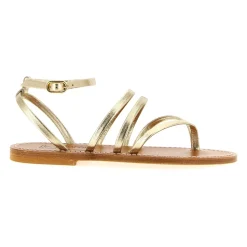 Hemeree Sandales Tongs en Cuir Laminé