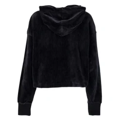Hoodie court en velours