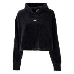 Hoodie court en velours
