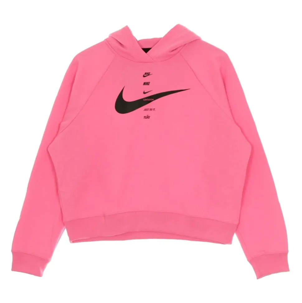 Hoodie Nike Pink Glow/Swoosh Noir