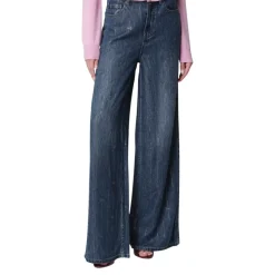 Jean Denim à Rayures Strass