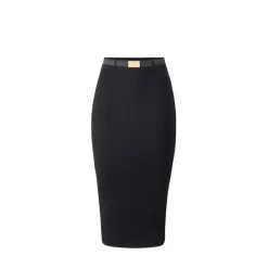 Jupe en maille côtelée avec ceinture