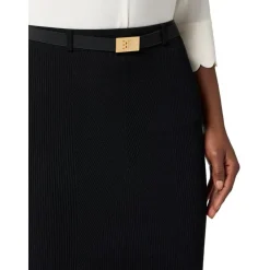 Jupe en maille côtelée avec ceinture