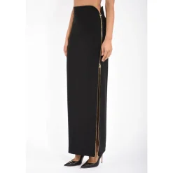 Jupe Maxi en Crêpe avec Zip Bijou