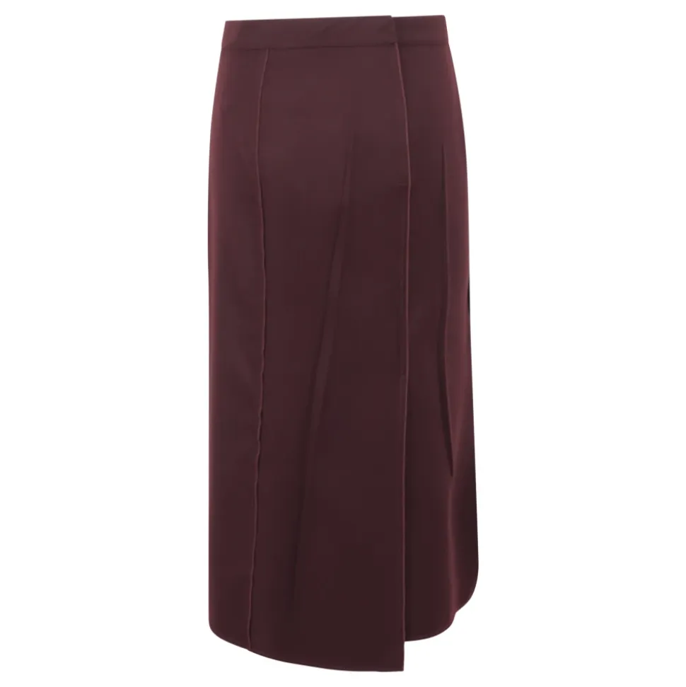 Jupe midi compacte en flanelle