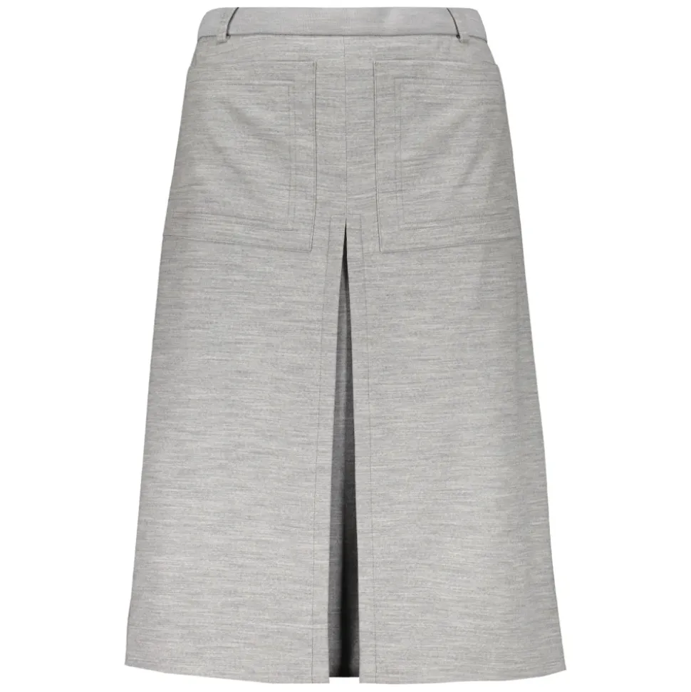 Jupe Midi à Coutures Contrastées