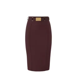 Jupe Midi en Tissu Bi-élastique Technique