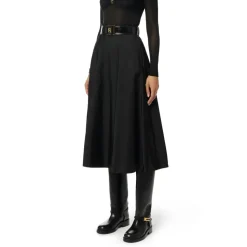 Jupe Midi en Voile avec Ceinture