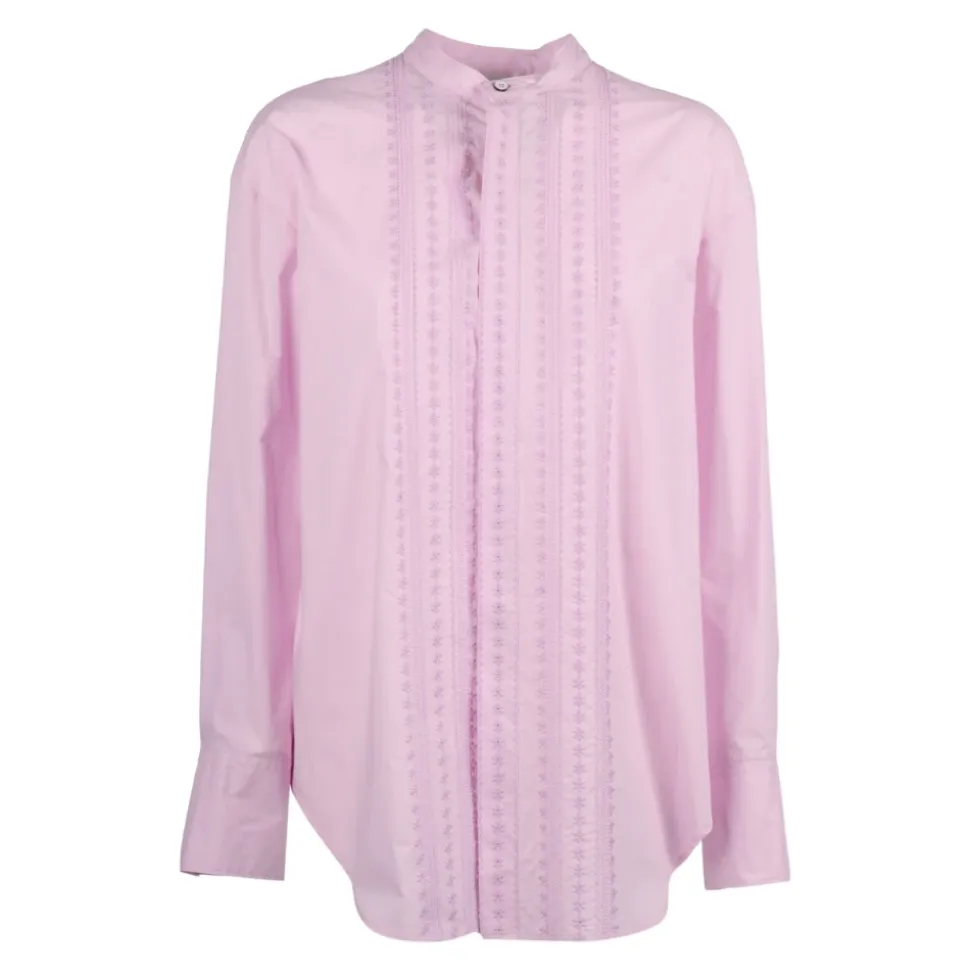Les Fleurs Chemise en Popeline Brodée