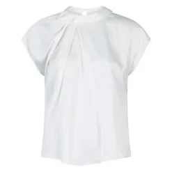 Élégant Drapy Satin Blouse Off White