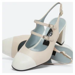 Élégantes sandales en cuir verni avec boucles