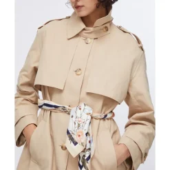 Long Trench Coat with Scarf
