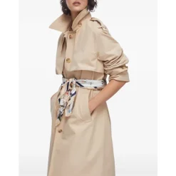 Long trench coat with scarf