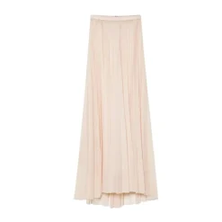 Longue jupe plissée en tulle