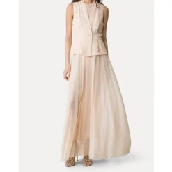 Longue jupe plissée en tulle