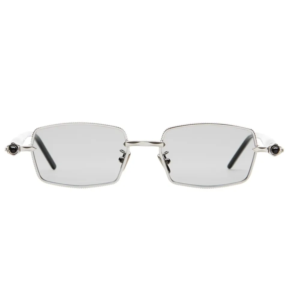 Lunettes de soleil rectangulaires en argent/gris/noir