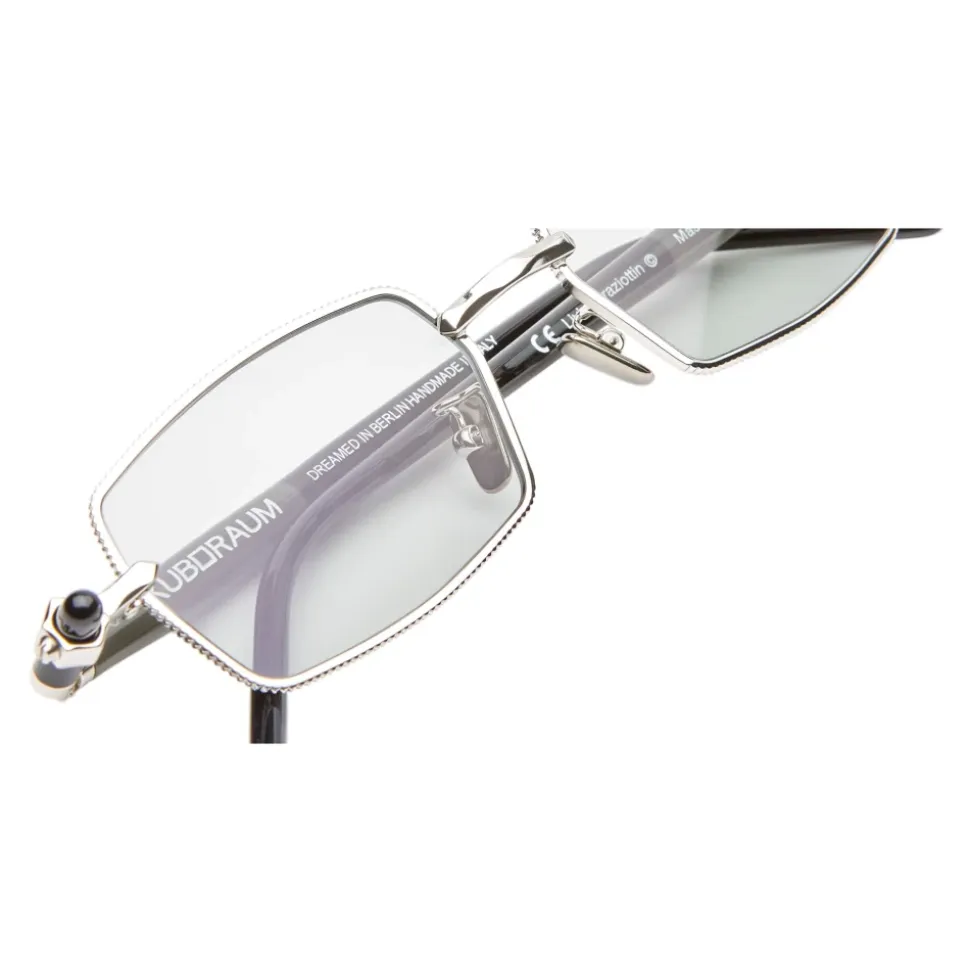 Lunettes de soleil rectangulaires en argent/gris/noir