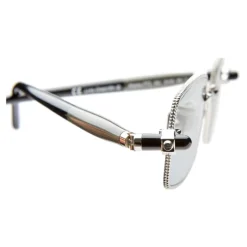 Lunettes de soleil rectangulaires en argent/gris/noir