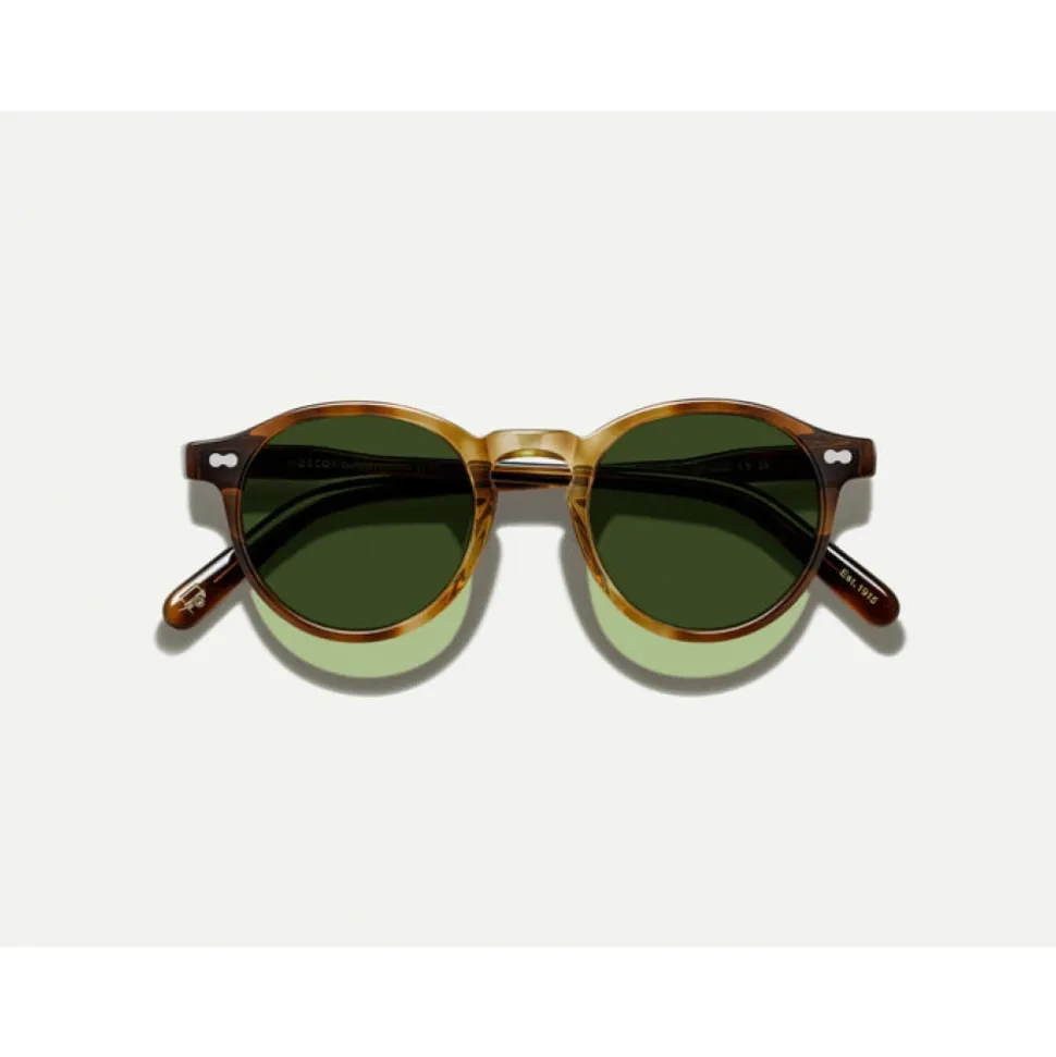 Lunettes de Soleil Tabac Vert Carré Marron