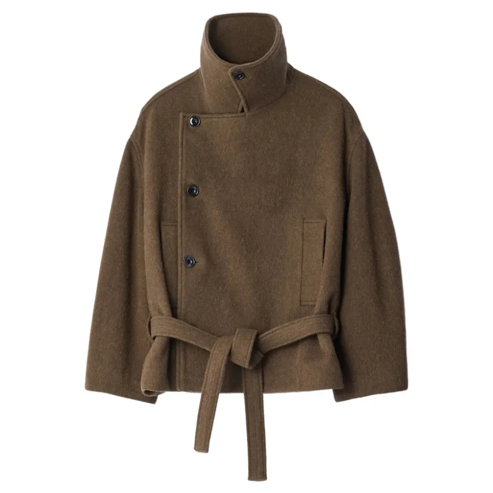 Manteau court à ceinture